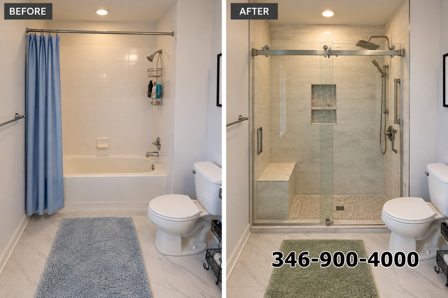 Tub-to-Shower Conversion Houston