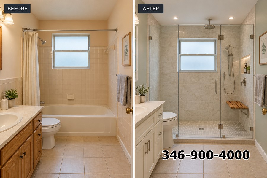 Tub-to-Shower Conversion Houston