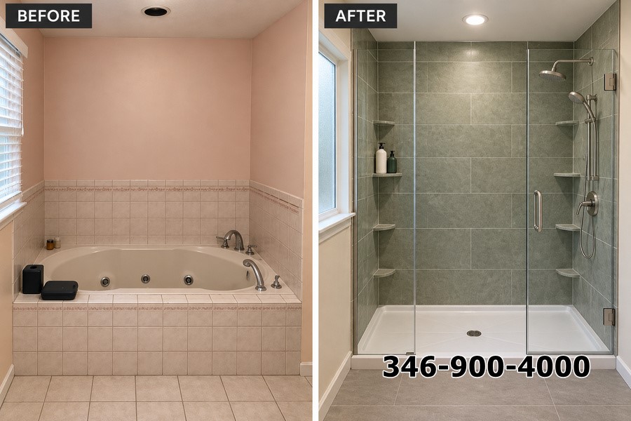 Chuyển Bồn Tắm Thành Shower Tại Houston